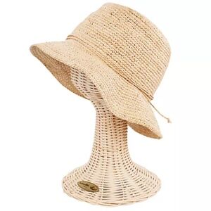 San Diego Crochet Raffia Bucket Hat, One Size, New with Tags